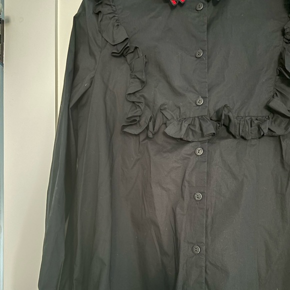 Vivetta Dress Black Ruffle with Lace Collar - Picture 3 of 8